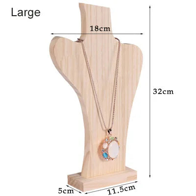 1Piece Natural Wood Mannequin Bust for Fashion Earrings Necklace Shop Window Jewelry Display Rack Stand Organizer Holder