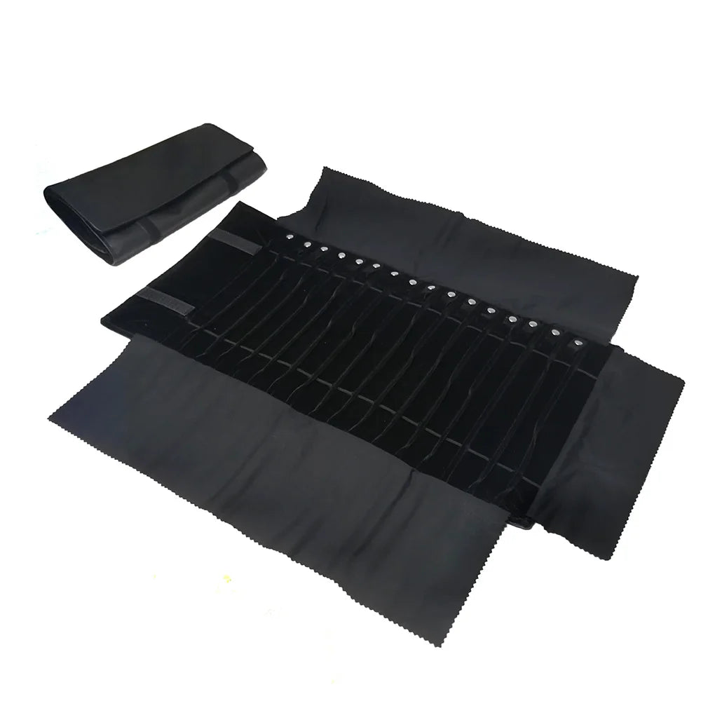 Velvet /PU Jewelry Roll Bag Travel Jewelry Organizer Storage Case Pouch for Necklaces Rings Bracelets Portable Practical