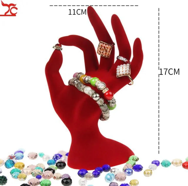 Quality Jewelry Organizer Pendant Display Stand Holder Show Decorate Retail Premium Red Velvet Counter Showcase Storage Of Jewelry