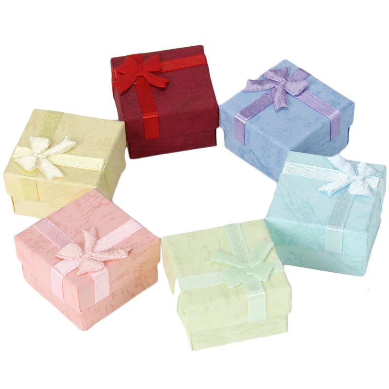 Ring Gift Box Jewelry Display Container Trinket Box Ear Studs Storage Holder Packaging Box Jewellery Organizer 24pcs/lot