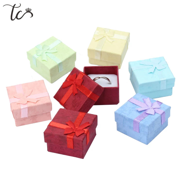 Ring Gift Box Jewelry Display Container Trinket Box Ear Studs Storage Holder Packaging Box Jewellery Organizer 24pcs/lot