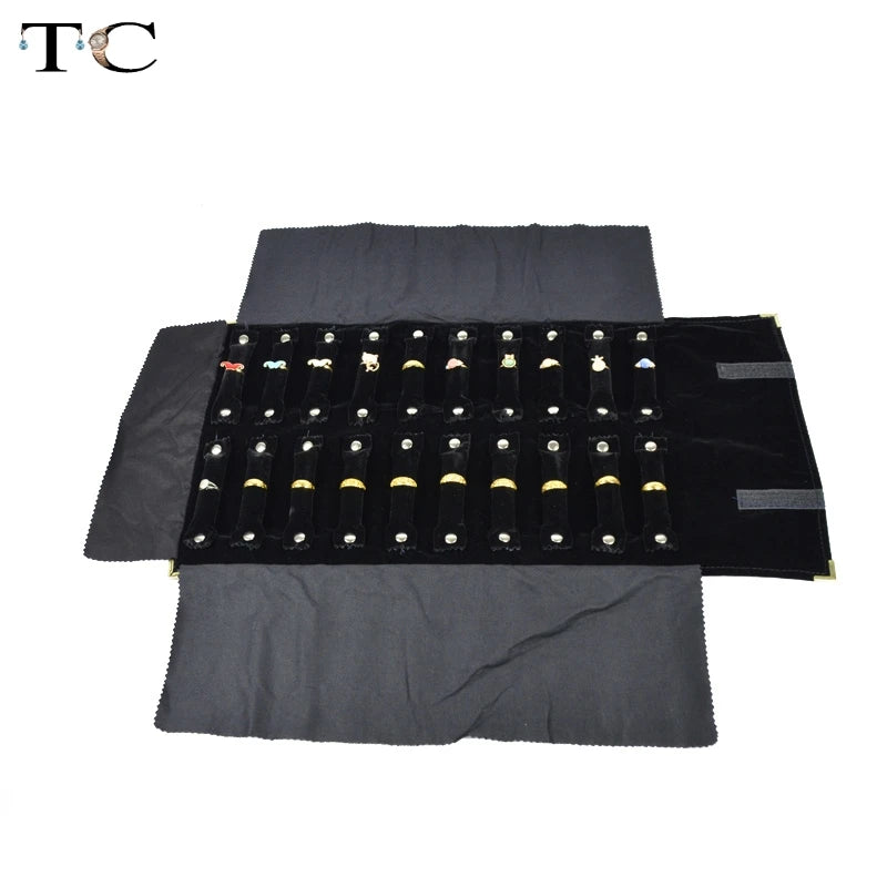Portable Storage Bag Jewelry Holder Pendant Pouch Organizer Bag Jewelry Display Bags Black PU