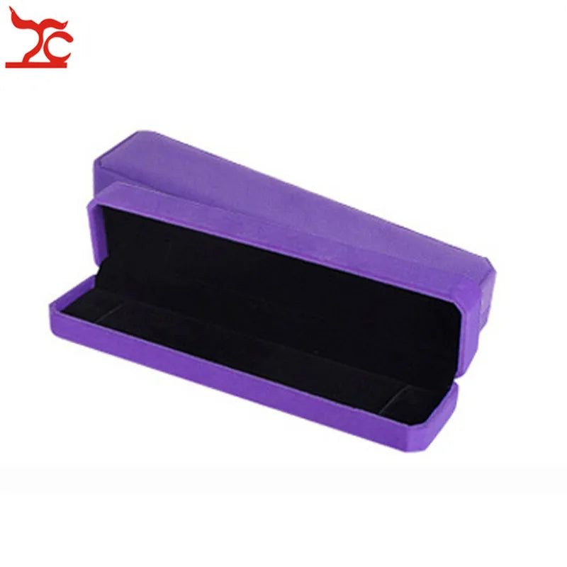 Purple Velvet Wedding Engagement Necklace Organizer Box Ring Pendant Earrings Bracelet Jewelry Packaging Storage Gift Box