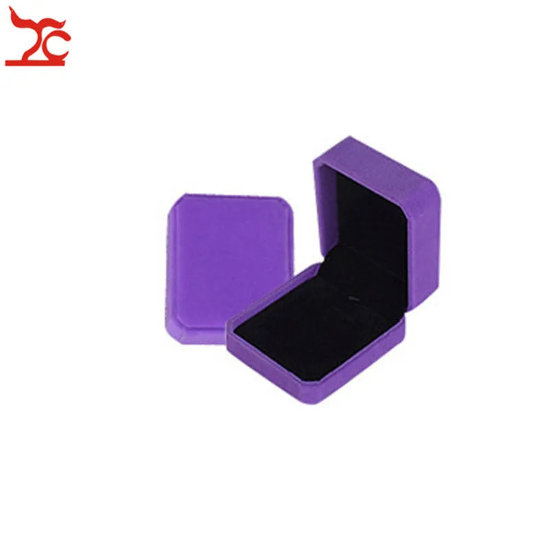 Purple Velvet Wedding Engagement Necklace Organizer Box Ring Pendant Earrings Bracelet Jewelry Packaging Storage Gift Box