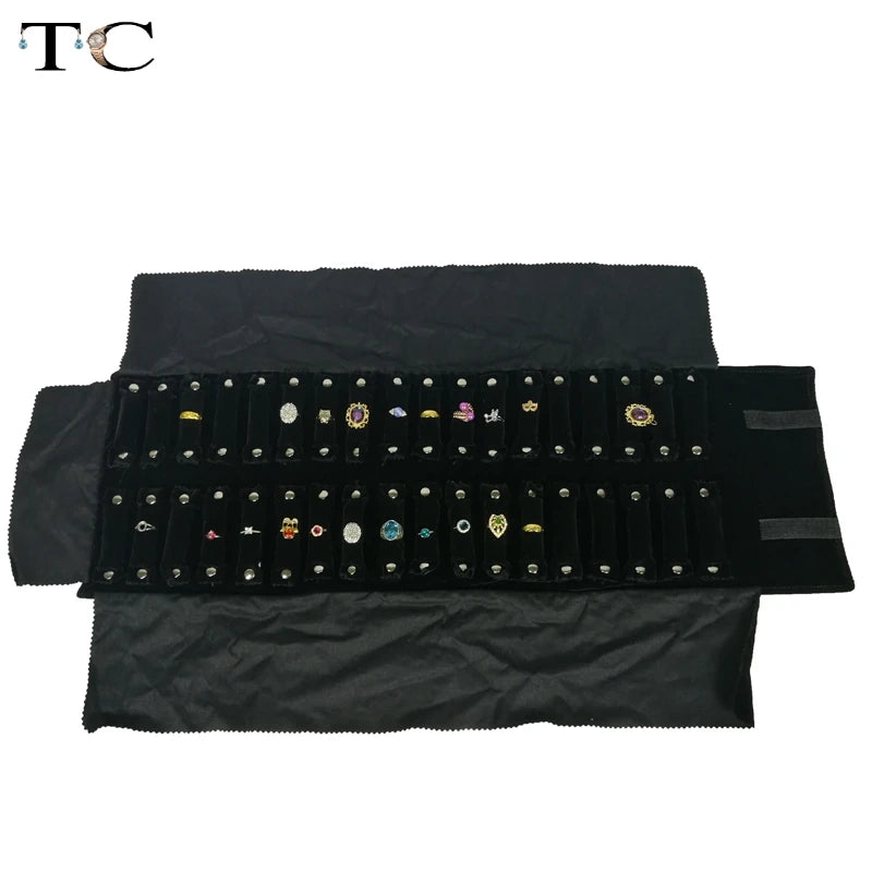 Portable Storage Bag Jewelry Holder Pendant Pouch Organizer Bag Jewelry Display Bags Black PU