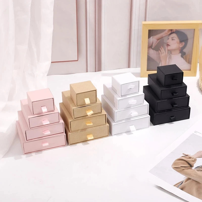 Wholesale 24Pcs/lot Ring Earring Jewelry Packaging Gift Box Drawer Paper Box Necklace Bracelet Storage Case for Jewelry Store