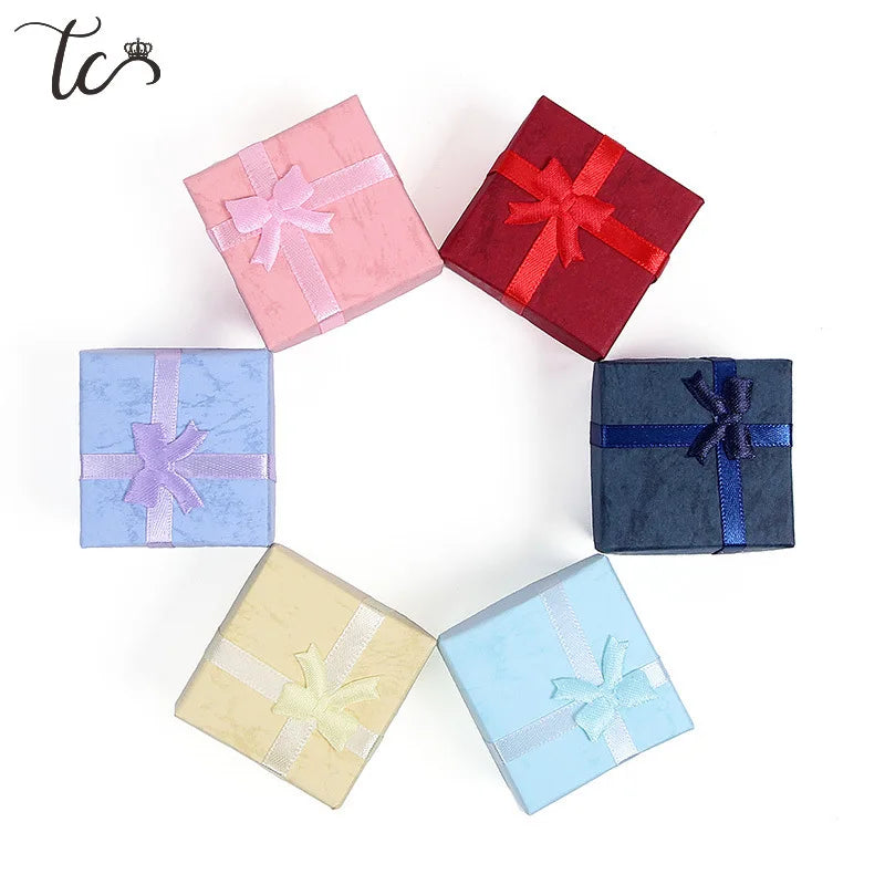 Ring Gift Box Jewelry Display Container Trinket Box Ear Studs Storage Holder Packaging Box Jewellery Organizer 24pcs/lot