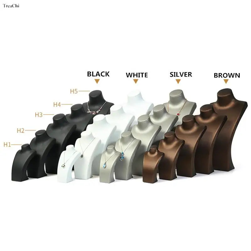 Pu Leather Portrait Neck Display Stand Bust Model Jewelry Pendant Shelf Jewelry Photo Props Jewelry Organizer