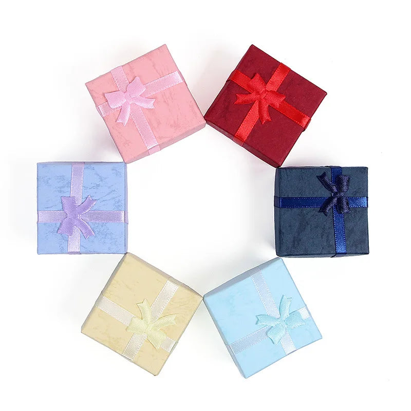 Ring Gift Box Jewelry Display Container Trinket Box Ear Studs Storage Holder Packaging Box Jewellery Organizer 24pcs/lot
