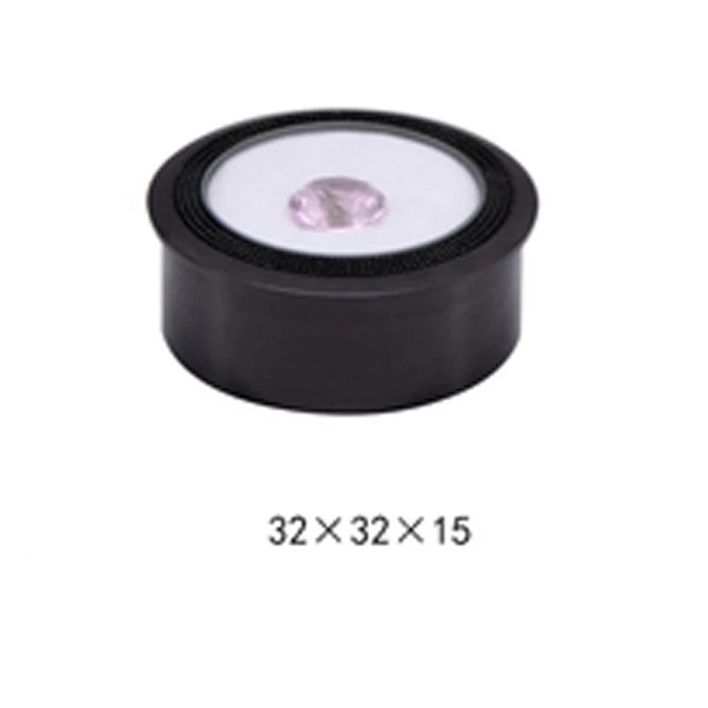 Wholesale 60Pcs/lot Sliver Metal Round Bare Stone Storage Case Black and White Double-Sided Sponge Inside Diamond Display Box