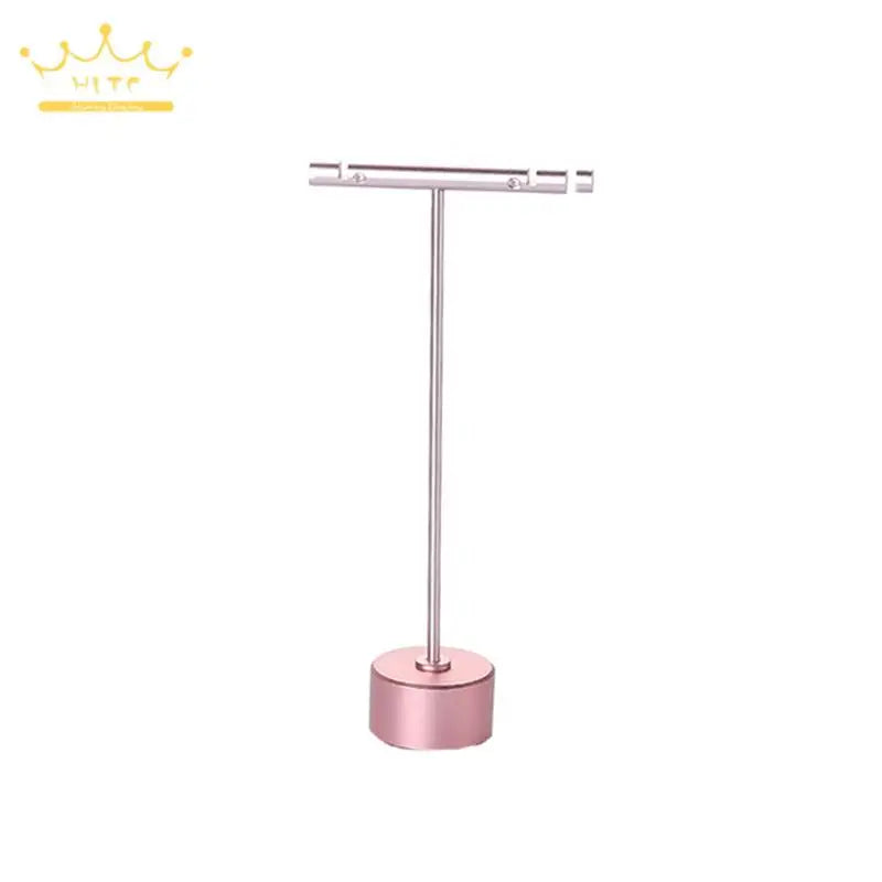 T Stand Display Earrings Ornament Holder Rack Ear Stud Hanger Stand Organizer Round Base