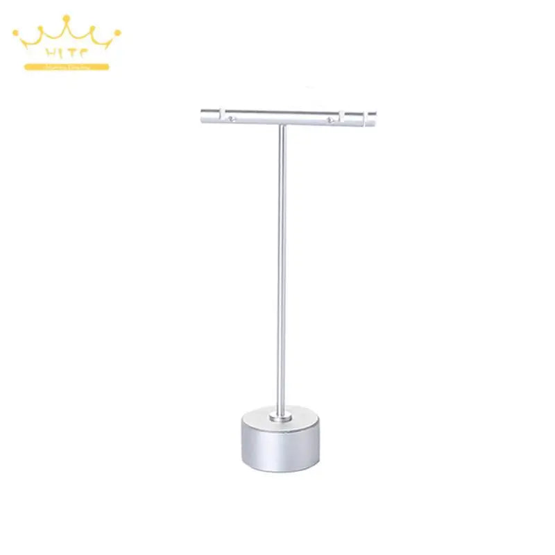 T Stand Display Earrings Ornament Holder Rack Ear Stud Hanger Stand Organizer Round Base