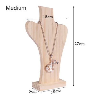 1Piece Natural Wood Mannequin Bust for Fashion Earrings Necklace Shop Window Jewelry Display Rack Stand Organizer Holder