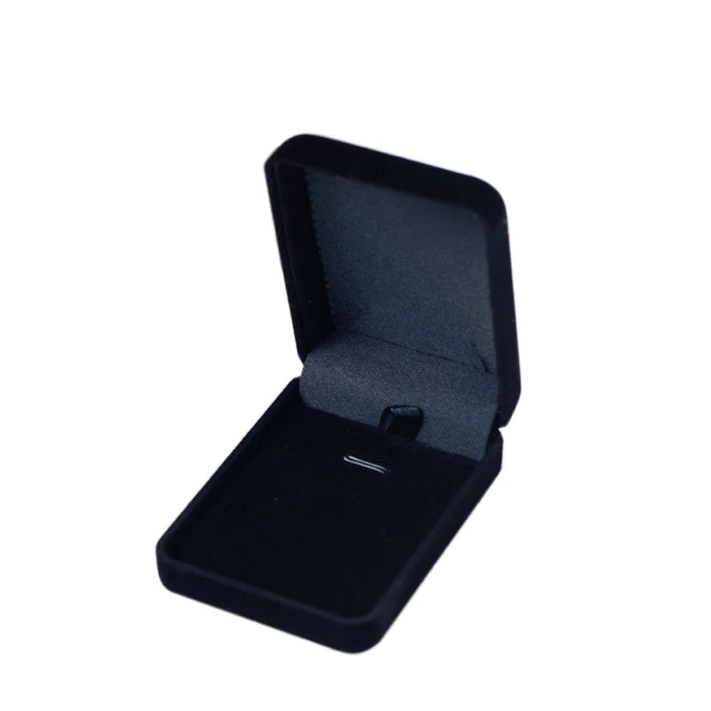 Wholesale 12Pcs/lot Black Velvet Pendant Ring Storage Case Holder Organizer Jewelry Necklace Earring Party Wedding Gift Box