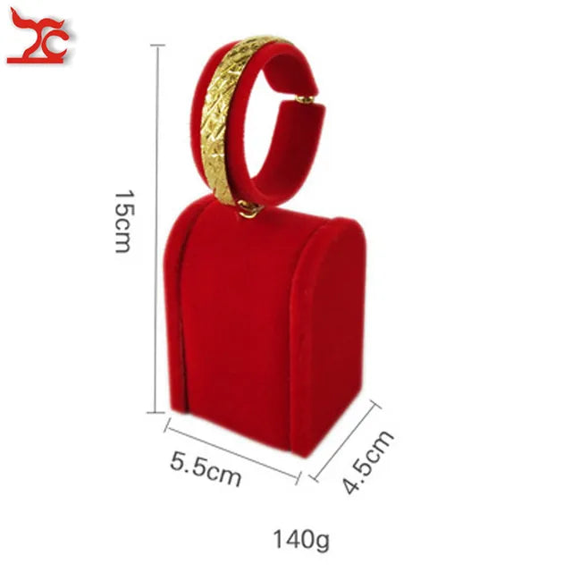 Quality Jewelry Organizer Pendant Display Stand Holder Show Decorate Retail Premium Red Velvet Counter Showcase Storage Of Jewelry