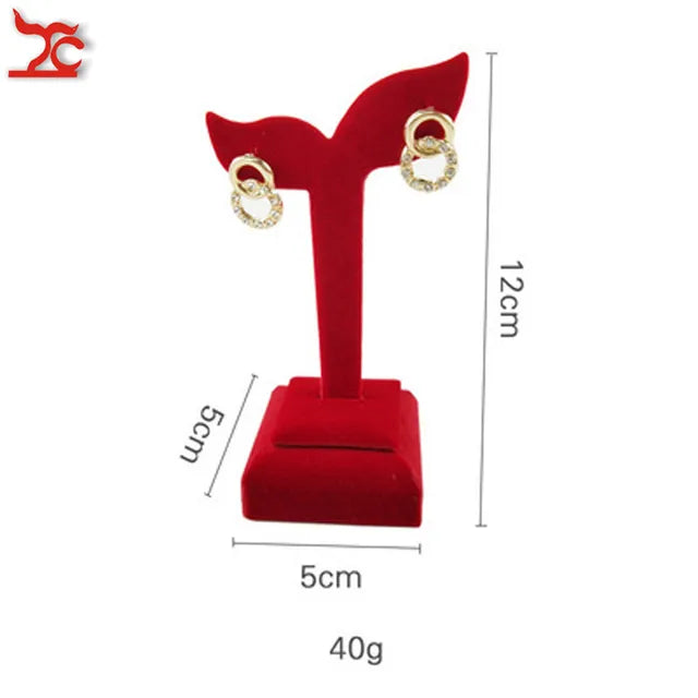 Quality Jewelry Organizer Pendant Display Stand Holder Show Decorate Retail Premium Red Velvet Counter Showcase Storage Of Jewelry