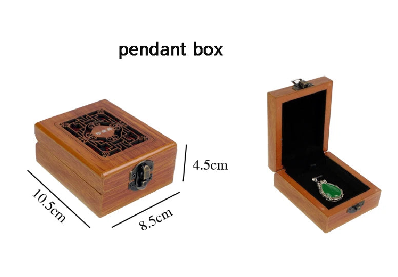 Wood Ring Bangle Storage Case Jewelry Store Packaging Gift Box Pendant Necklace Jewelry Box Holder Organizer with Hollow Lid