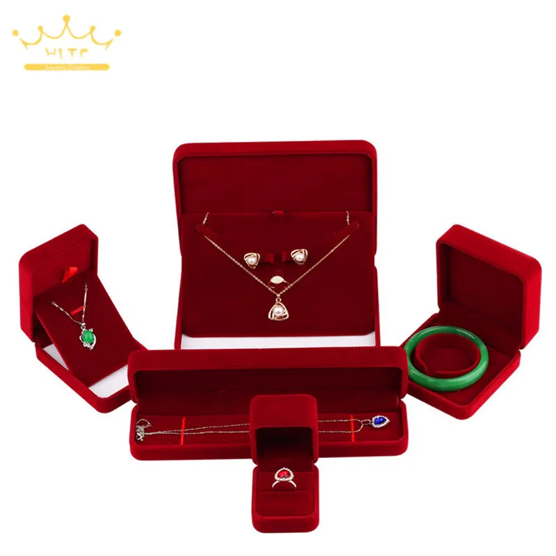 Rings Earrings Jewelry Display Packaging Box Gifts Velvet Jewelry Set Box Bracelets Necklaces Wedding Box for Women