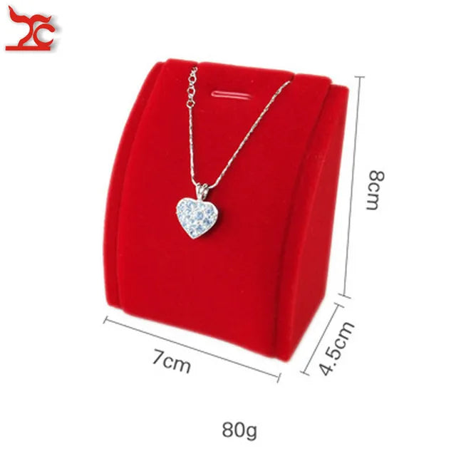 Quality Jewelry Organizer Pendant Display Stand Holder Show Decorate Retail Premium Red Velvet Counter Showcase Storage Of Jewelry