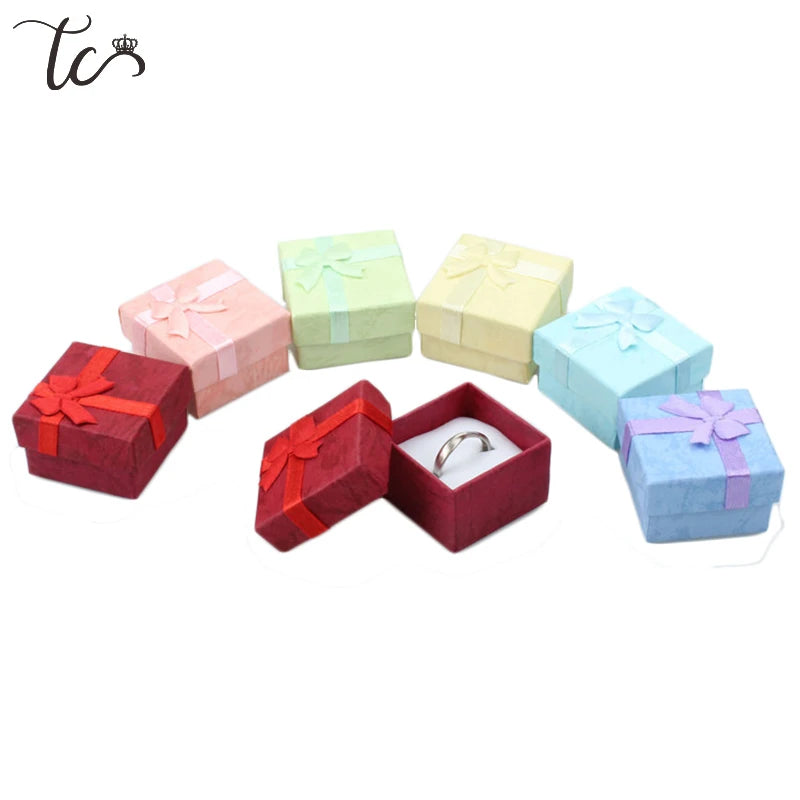 Ring Gift Box Jewelry Display Container Trinket Box Ear Studs Storage Holder Packaging Box Jewellery Organizer 24pcs/lot