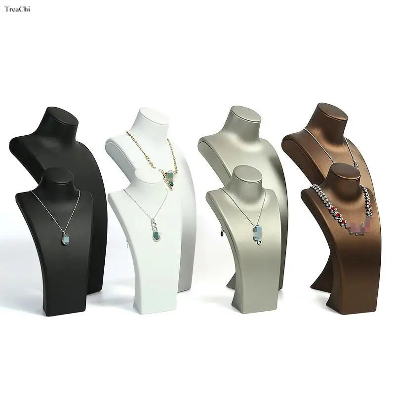 Pu Leather Portrait Neck Display Stand Bust Model Jewelry Pendant Shelf Jewelry Photo Props Jewelry Organizer