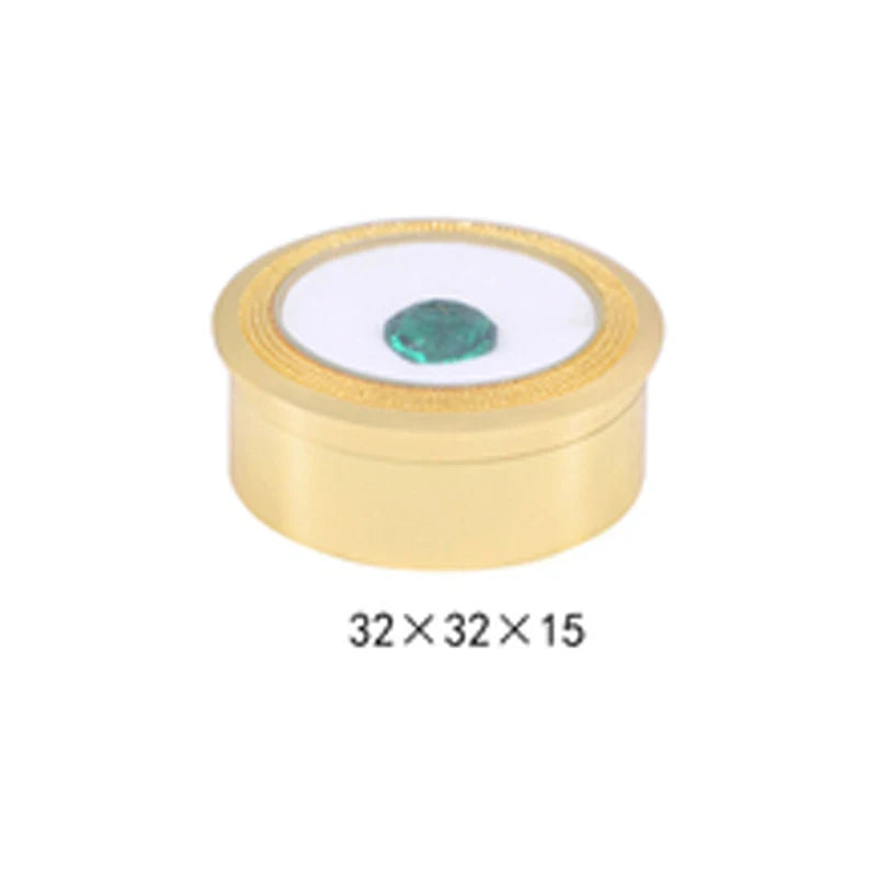 Wholesale 60Pcs/lot Sliver Metal Round Bare Stone Storage Case Black and White Double-Sided Sponge Inside Diamond Display Box