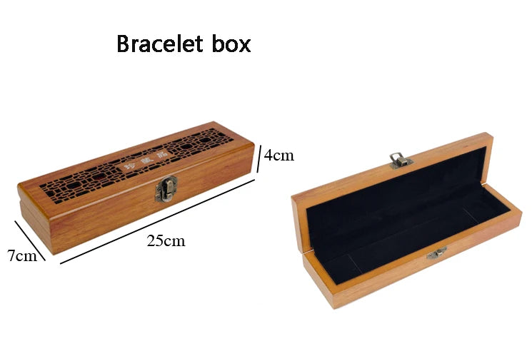 Wood Ring Bangle Storage Case Jewelry Store Packaging Gift Box Pendant Necklace Jewelry Box Holder Organizer with Hollow Lid