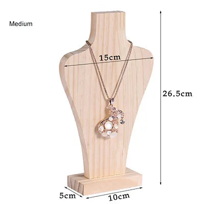 1Piece Natural Wood Mannequin Bust for Fashion Earrings Necklace Shop Window Jewelry Display Rack Stand Organizer Holder