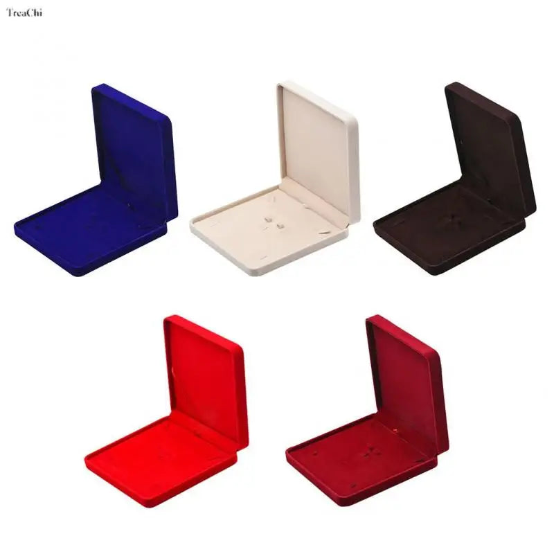 Red Velvet Jewelry Gift Boxes Ring Necklace Earring Packaing Box Bracelet Storage Case Chain Organizer Tray Window Showcases