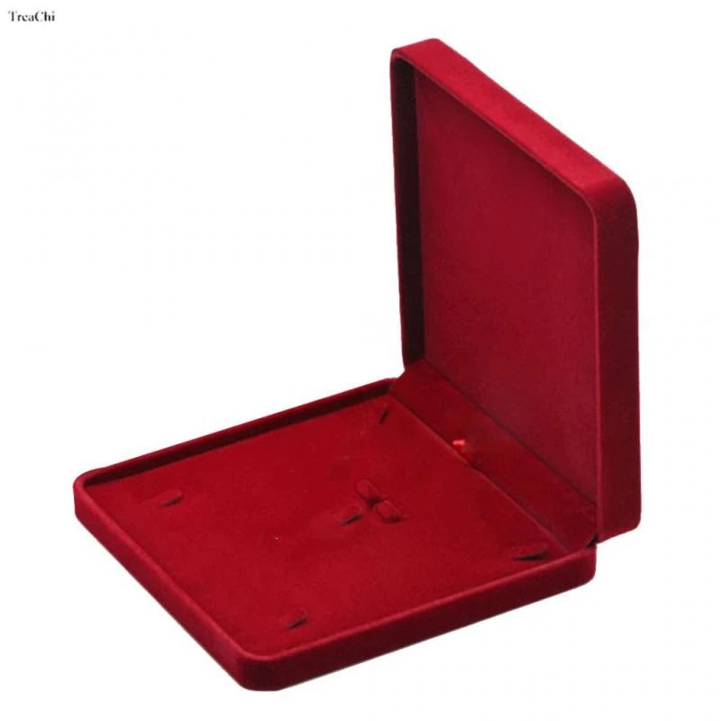 Red Velvet Jewelry Gift Boxes Ring Necklace Earring Packaing Box Bracelet Storage Case Chain Organizer Tray Window Showcases