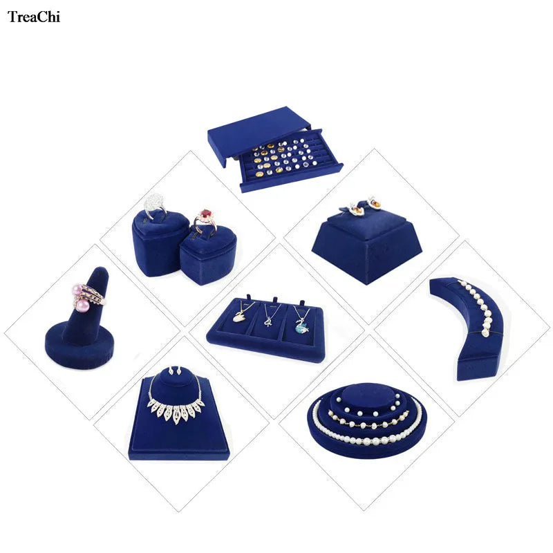 Elegant Jewelry Display Holder Velvet Pear Necklace Showcase Ring Earring  Jewelry Organizer Diamond Jewelry Counter Stand Tray