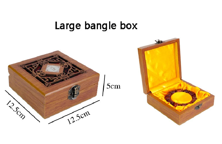 Wood Ring Bangle Storage Case Jewelry Store Packaging Gift Box Pendant Necklace Jewelry Box Holder Organizer with Hollow Lid