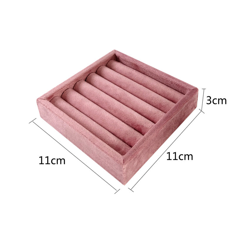 Jewelry Rack Display All Pink Velvet Cloth Window Necklace Ring Jewelry Display Props High-End Display Props Free Combination