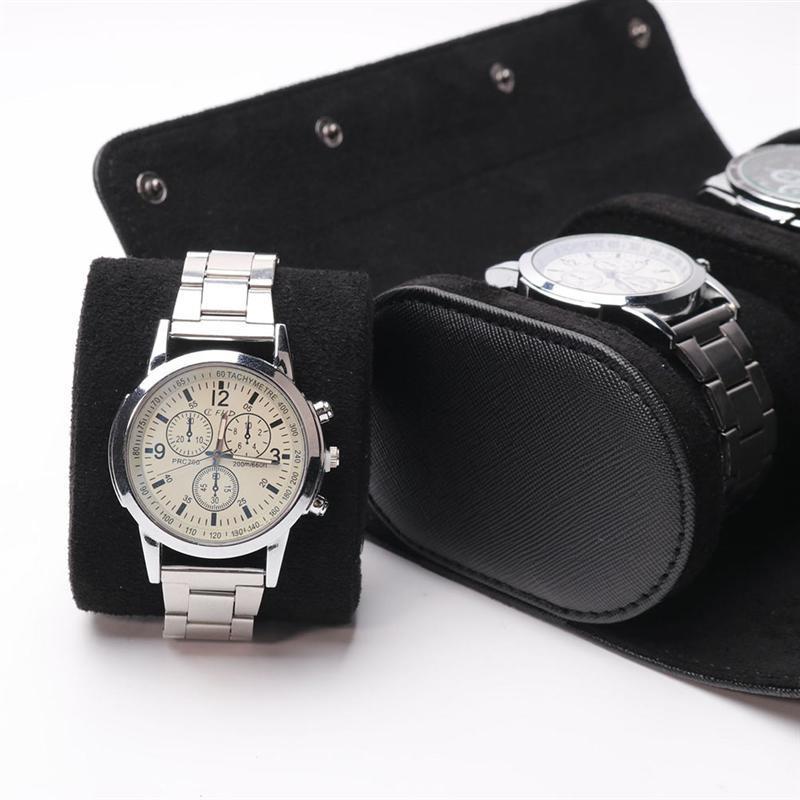 High Quality Leather Watch Roll Bag Elegant 1/2Slots Vintage Style Watch Box Environmental Protection Jewelry Gift Packing Pouch
