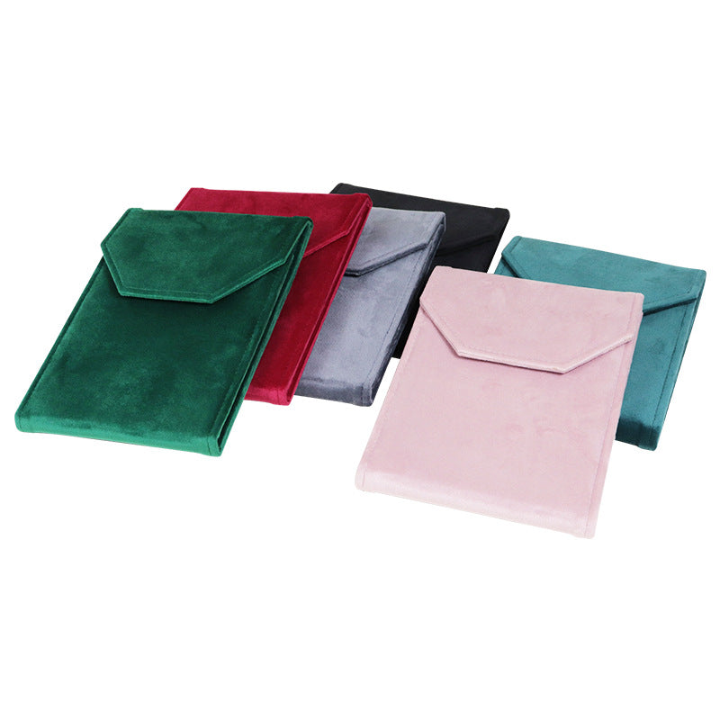 Elegant Jewelry Necklace Packing Bags Velvet Pearls Chain Display Organizer Case Beads Chain Gift Packing Box 15.5*20.5*2CM