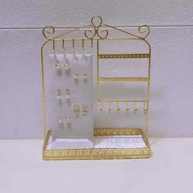 Mordern Metal Jewelry Earrings Stud Earrings Necklace Organizer Display Holder Detachable Stud Earring Tray Necklace Stand