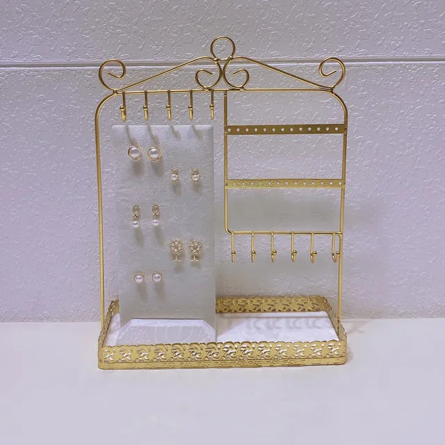 Jewelry Earrings Display Metal Rack Detachable 40-Hole Stud Earrings Display Plate Necklace Hanger