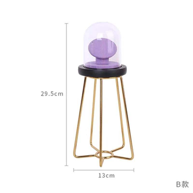 Purple with Dust and Oxidation Proof Glass Cover Jewelry Display Rack Window Ring Earrings Pendant Display Props