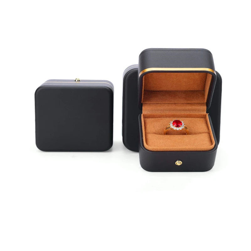 Pu Wedding Ring Jewelry Packaging Gift Box Brooch Watch Storage Case Holder Bracelet Organizer for Jewelry Store