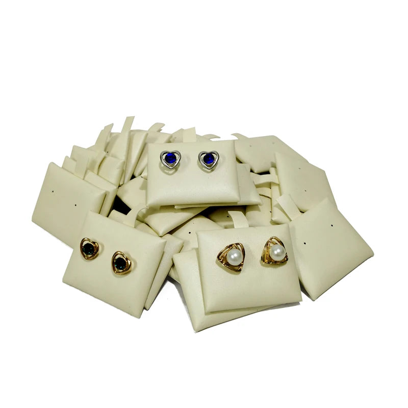 Wholesale 30Pcs/lot Earring Pendant Display Mat Small Size Leather Accessory Pad Ear Stud Hanging Rack Pendant Earrings Display