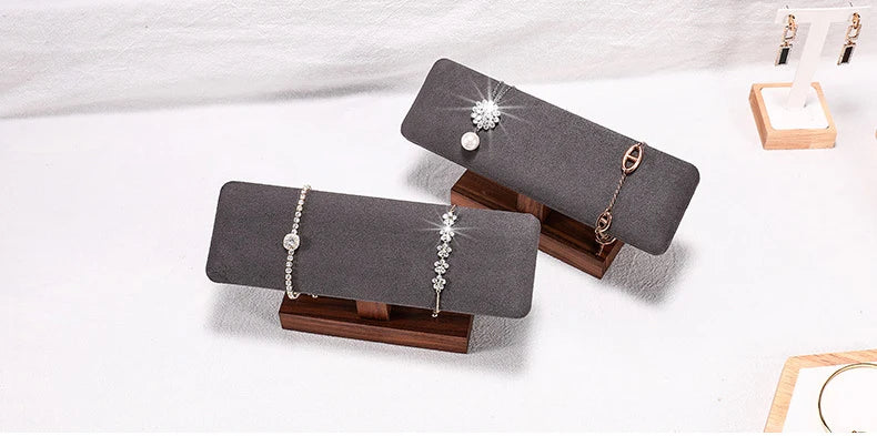 Walnut Bracelet Display Rack Bangle Watch Organizer Storage Showcase Stands Jewelry Display Props