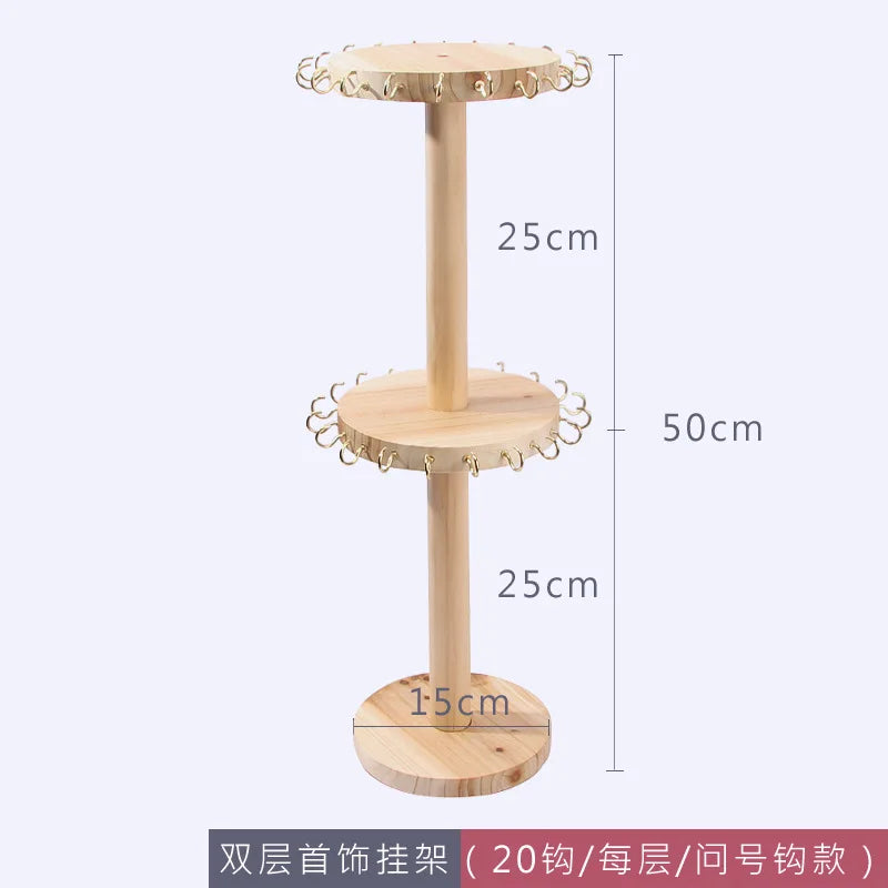 Wood Necklace Display Jewelry Display Pendant Stand Exhibition Necklace Earrings Bracelet Storage Holder Necklace Rack Showcase
