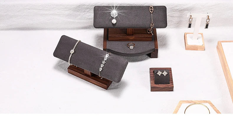 Walnut Bracelet Display Rack Bangle Watch Organizer Storage Showcase Stands Jewelry Display Props