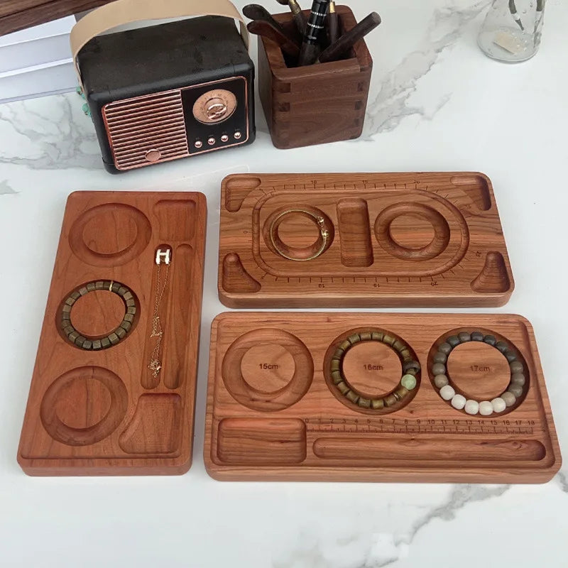 Wood Diy Bracelet Necklace Tool Hand Circumference Design Tray for Handmade Diy Jewelry Enthusiasts Bead Storage Plate