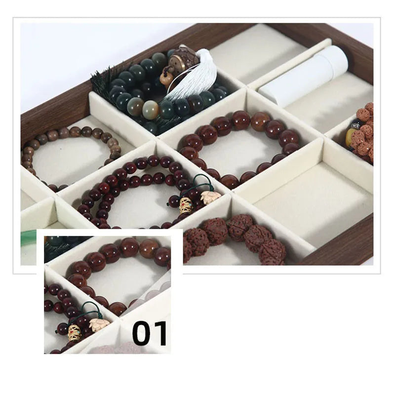 Wood Grain Jewelry Display Tray Ring Bracelet Holder Large Size Jewelry Organizers Storage Necklace Earrings Display Props