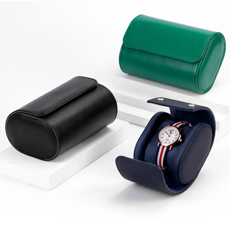 Portable Travel Watch Storage Box Single Mechanical Watch Protection Dustproof Famous Watch Leather Watch Bag Multiple