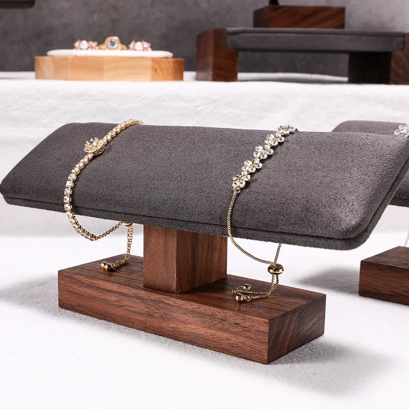 Walnut Bracelet Display Rack Bangle Watch Organizer Storage Showcase Stands Jewelry Display Props