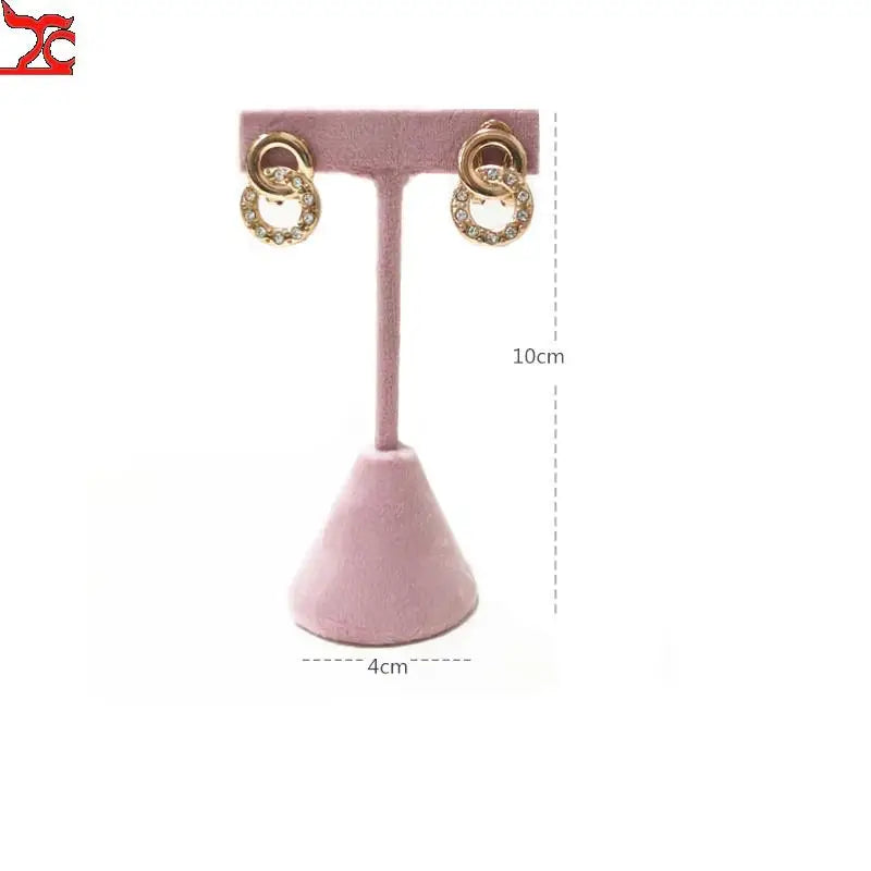 Jewelry Rack Display All Pink Velvet Cloth Window Necklace Ring Jewelry Display Props High-End Display Props Free Combination