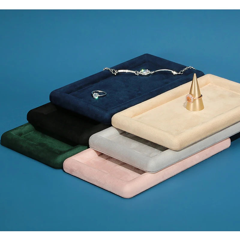 Velvet Jewelry Storage Tray Ring Earrings Storage Tray Pendant Necklace Display Tray Bracelet Storage Tray