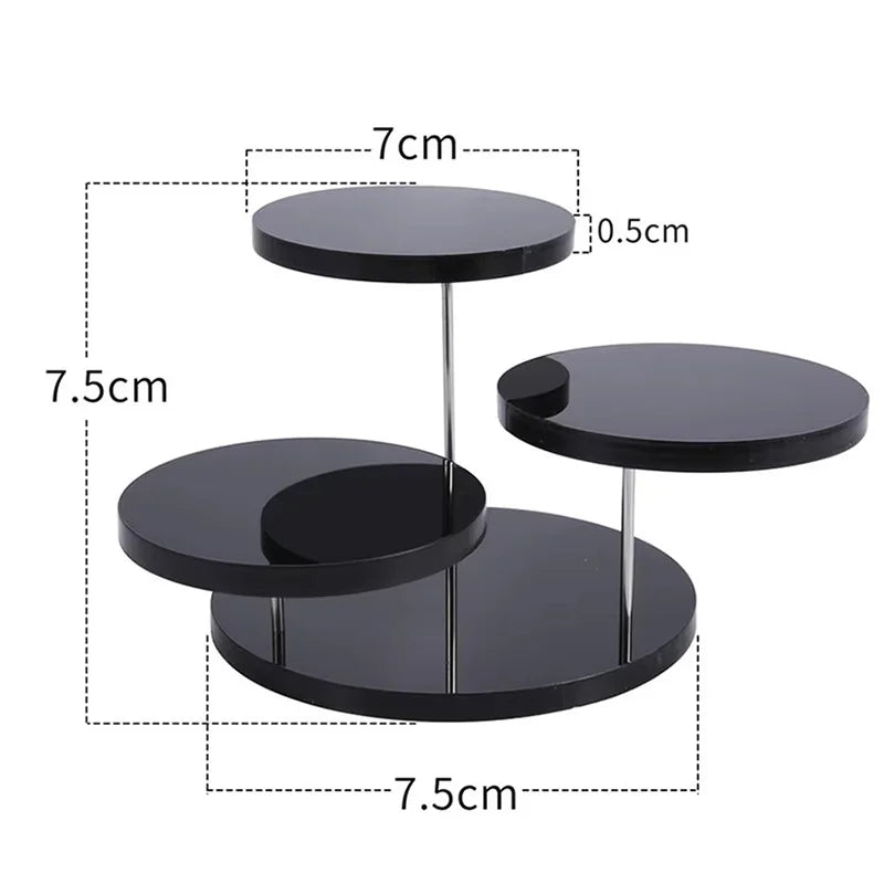 Removable Three-Layer Circular Jewelry Rotating Display Stand Rings Earrings Brooch Organizer Rack Small Ornament Display Table